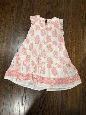 Roller Rabbit White Dress with Coral Print